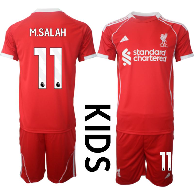Youth 2025-2026 Season Club Liverpool home red 11 Soccer Jersey